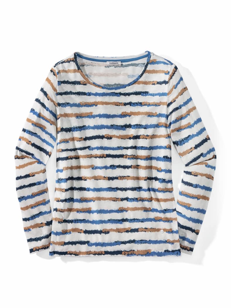 Baumwollshirt Abstract Stripe Blau
