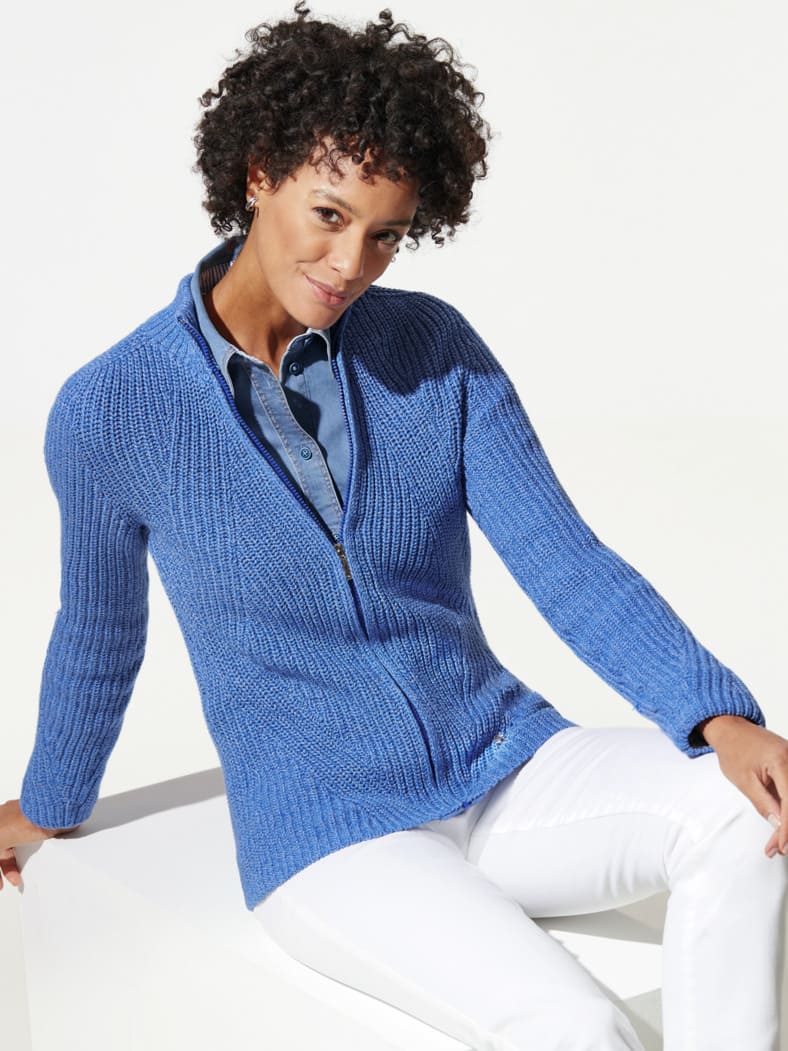 Patentstrickjacke Nahtlos Königsblau