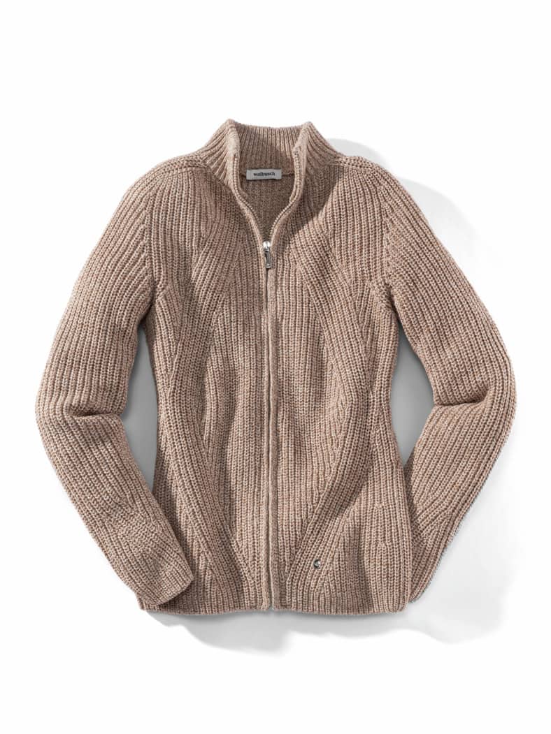 Patentstrickjacke Nahtlos Safaribeige