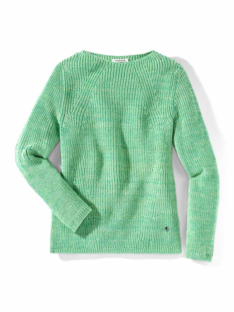 Baumwoll-Pullover Farbenspiel Pfefferminz