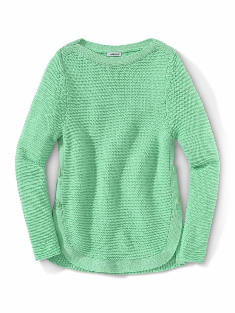 Breton-Pullover Baumwollmix Pastellgrün