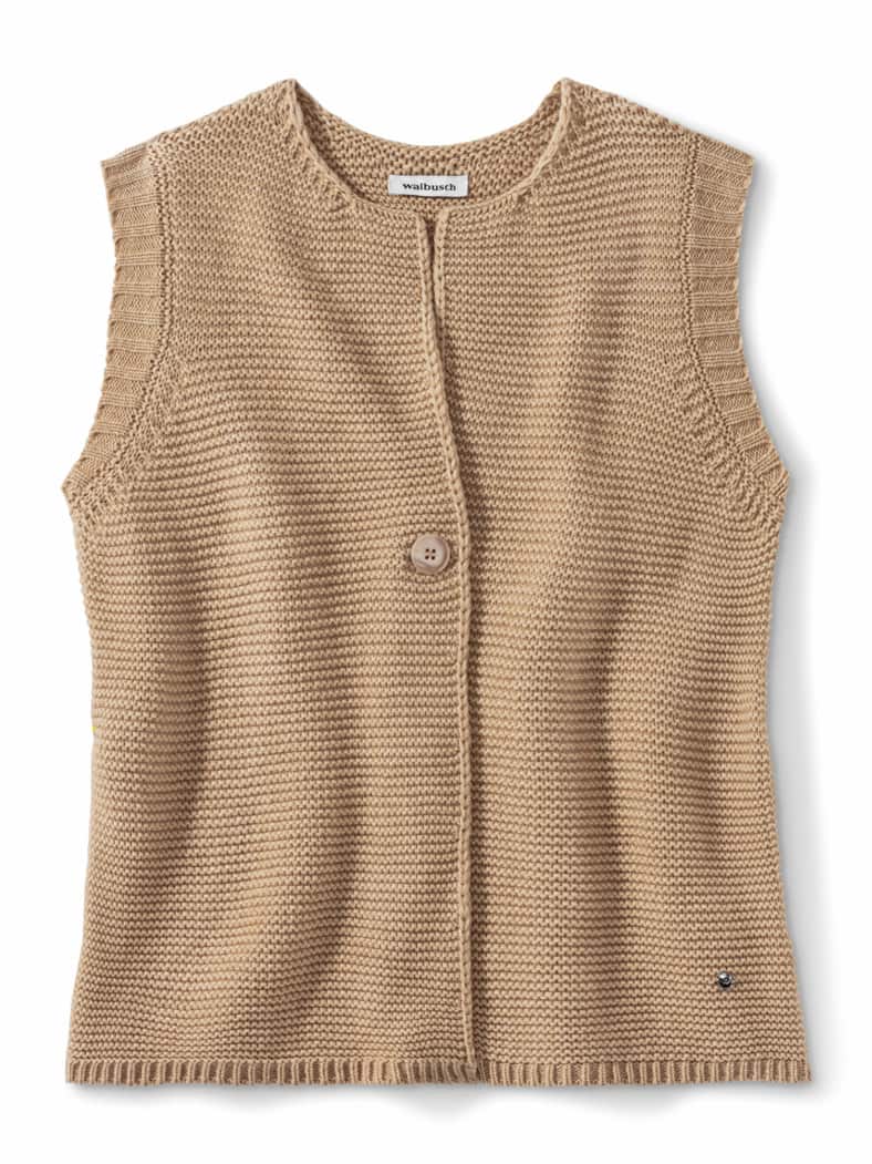 Strickweste Merinomix Safaribeige