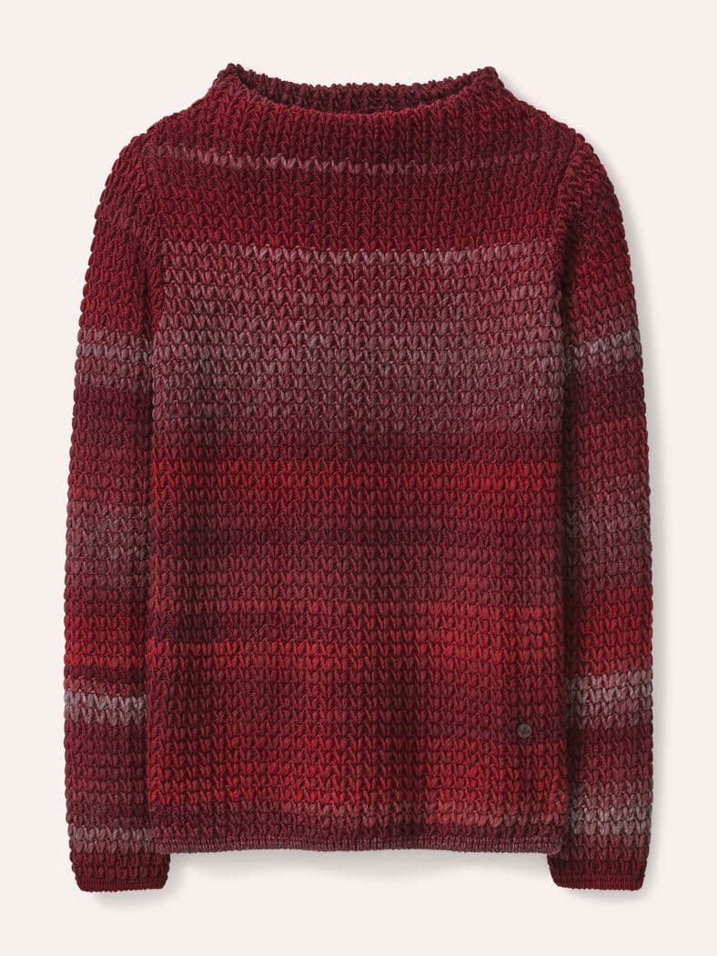 Grobstrick-Pullover Farbverlauf Merlot/Chianti