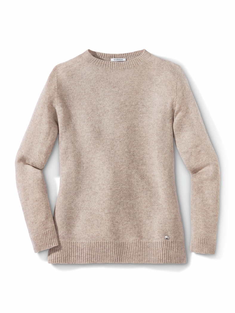Cashmere-Pullover Nahtlos Sandmelange
