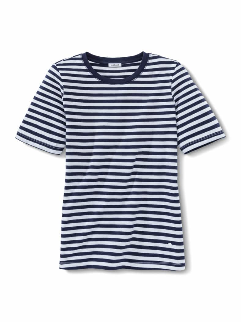 Baumwoll Ringelshirt Marine