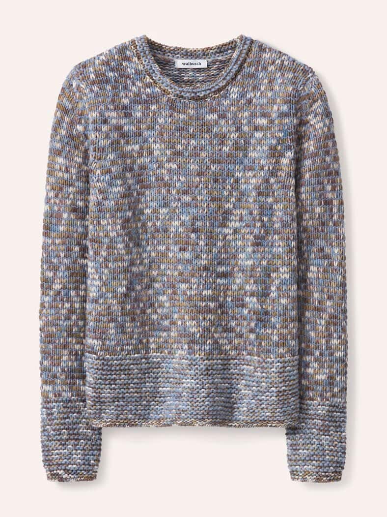 Pullover in bedrucktem Garn Multicolor Smokey Blue