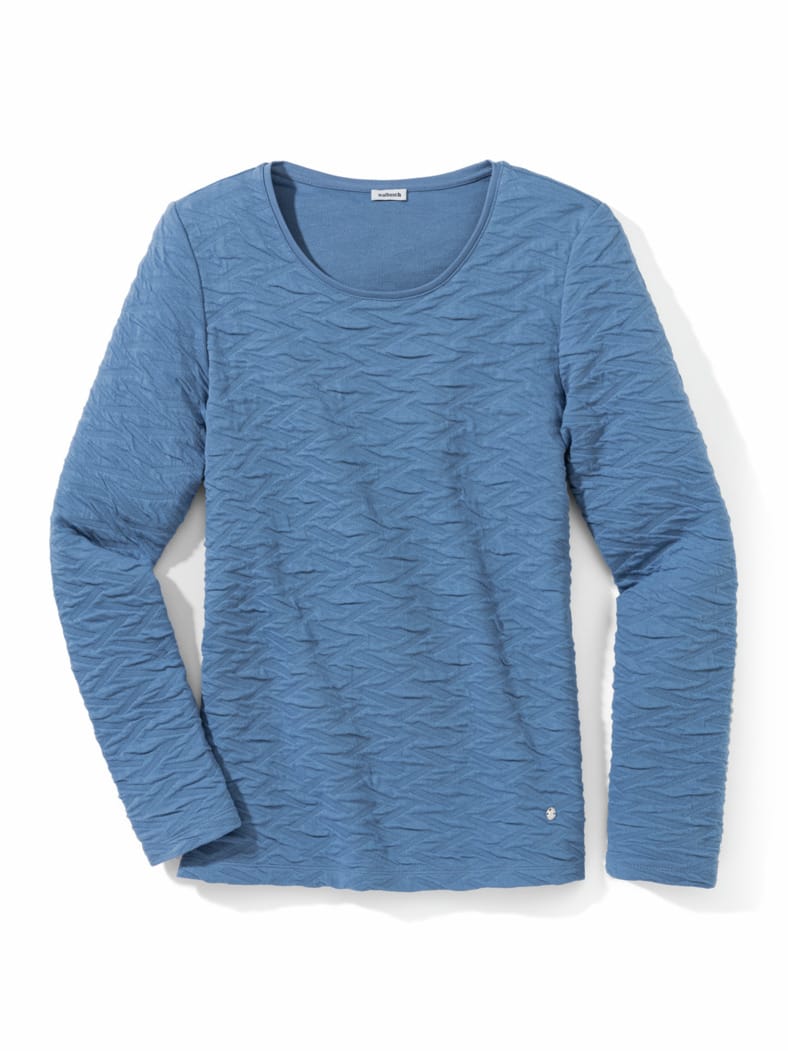 Jacquard-Sweaty 3D Horizontblau