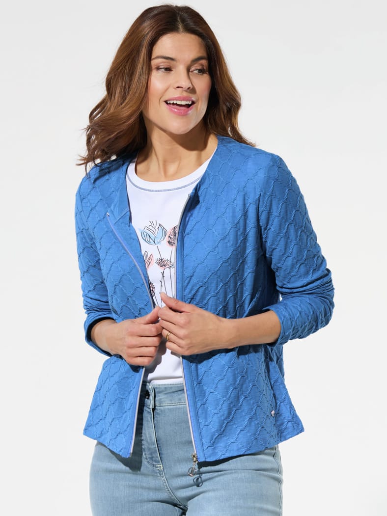 Baumwolljacke Strukturmuster Königsblau