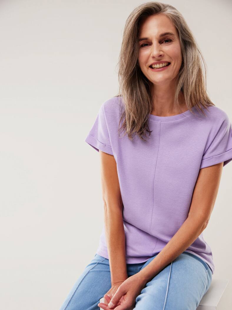 Kimonoshirt Leinenmix Flieder