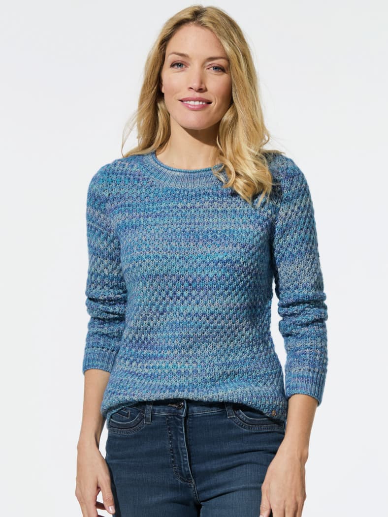 Softcotton-Pullover Farbverlauf Multicolor Skyblue