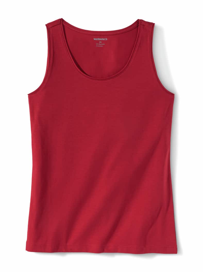 Baumwoll-Basic -Top Feuerrot