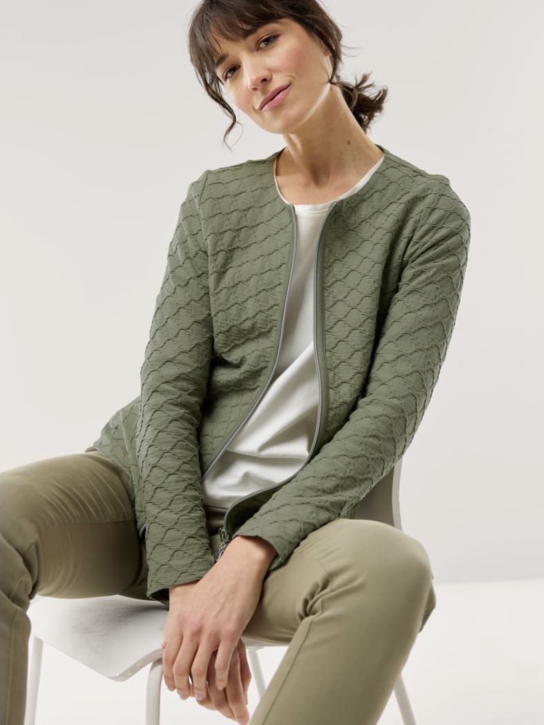 Baumwolljacke Strukturmuster Khaki