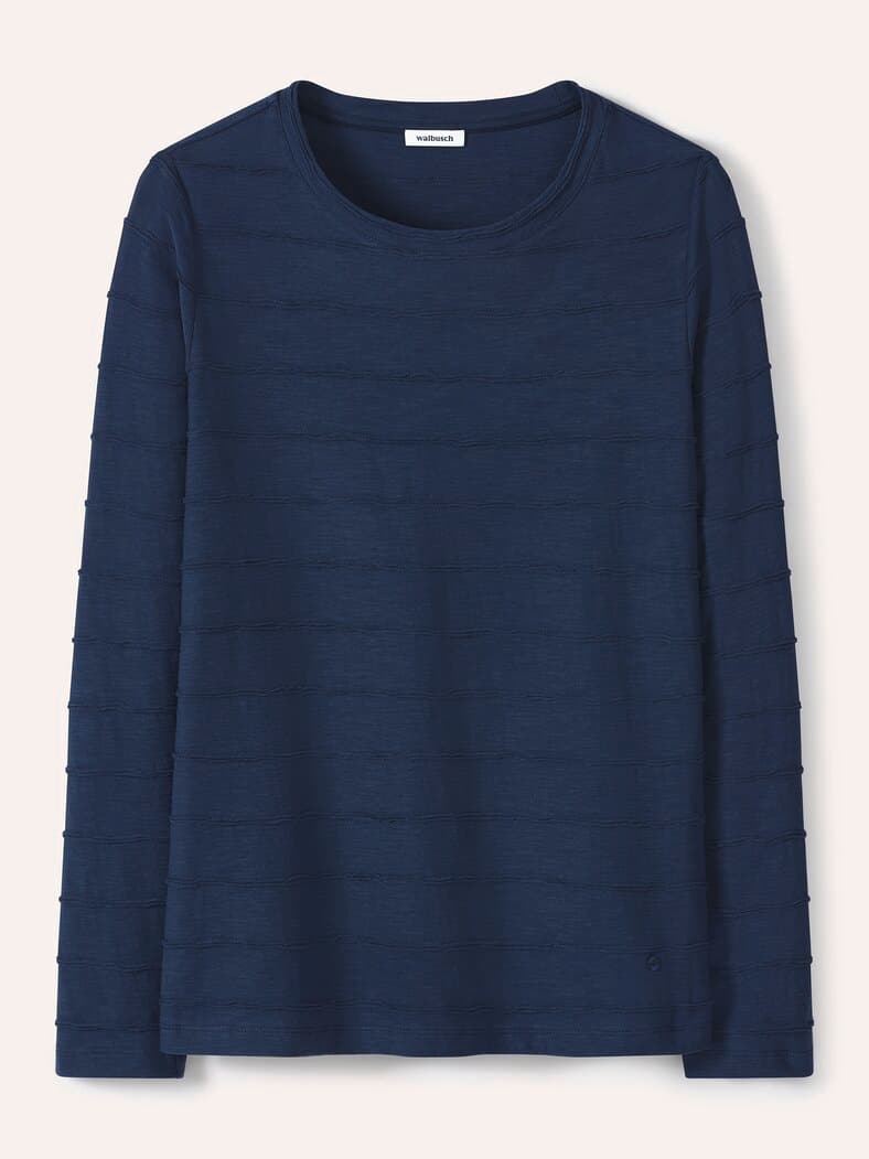 Baumwollshirt Streifenstruktur LA Marine