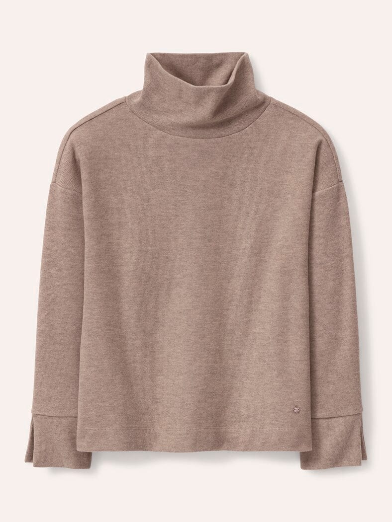 Wärmendes Sweatshirt mit Schalkragen Praline Melange