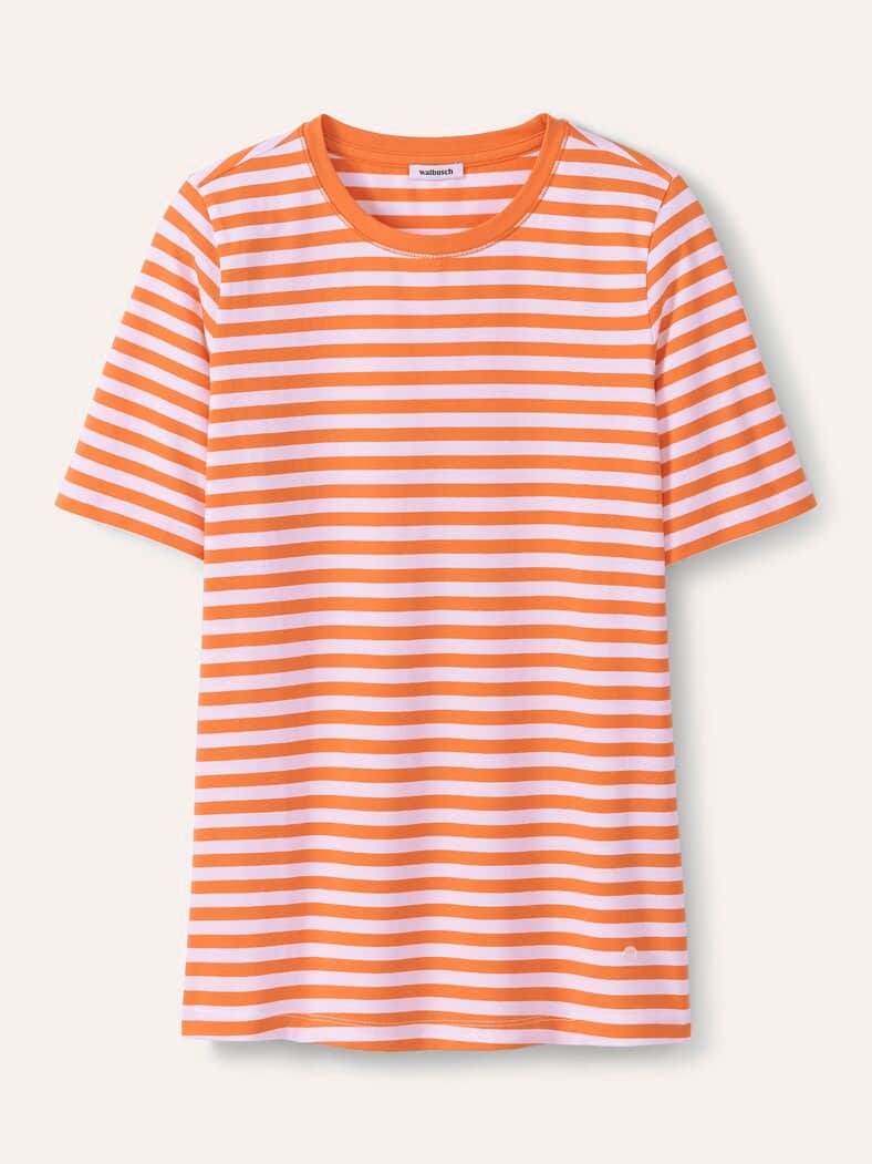 Baumwoll Ringelshirt Dunkelorange