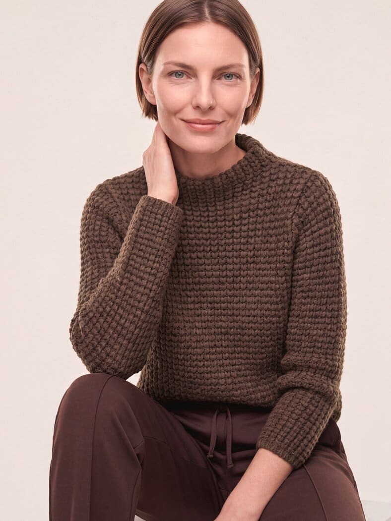 Pullover in Grobstrickoptik Kastanie
