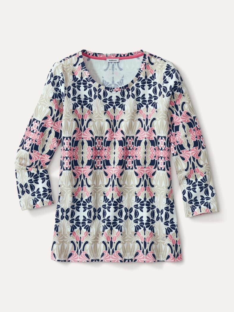 Baumwollshirt Art deco Malve