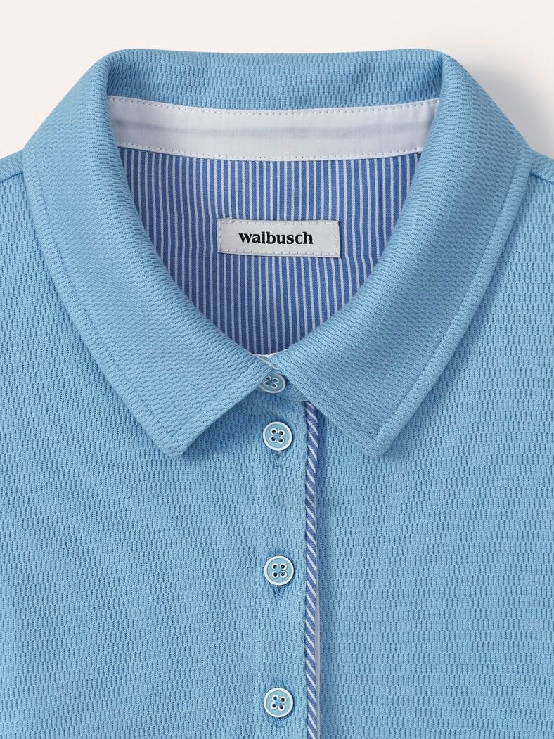Poloshirt Strukturmuster Skyblue
