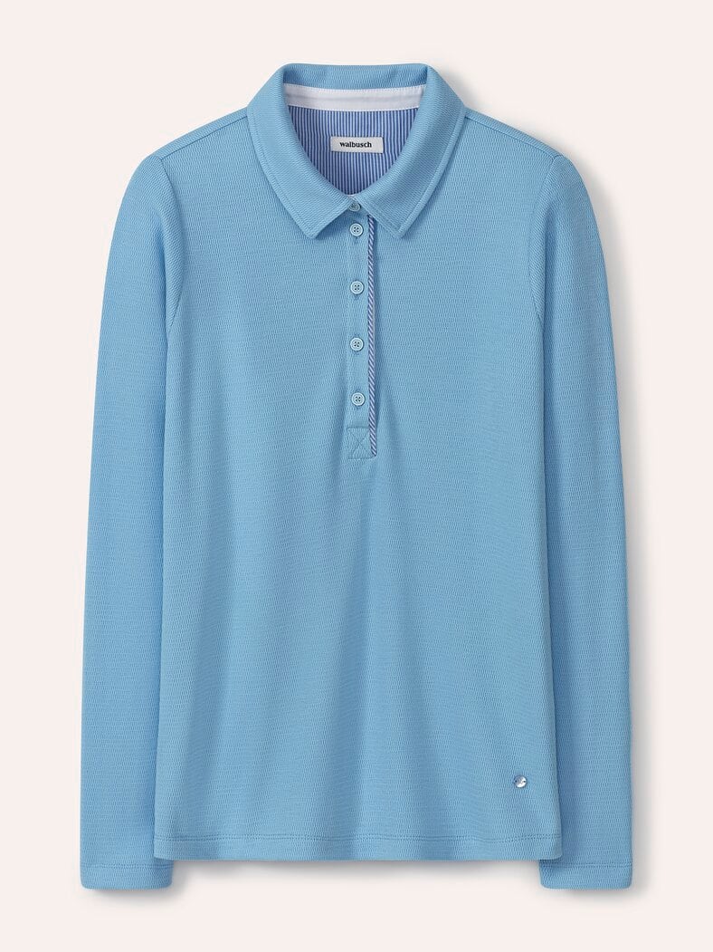 Poloshirt Strukturmuster Skyblue