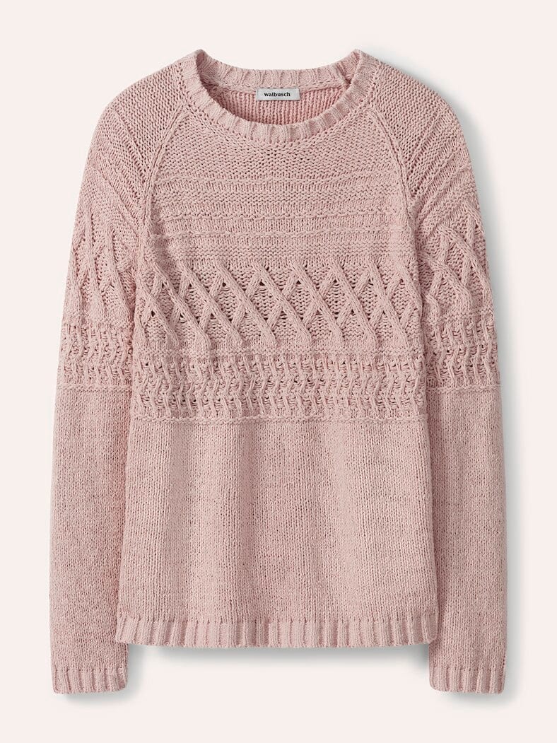 Pullover aus softem Bändchengarn Altrosa
