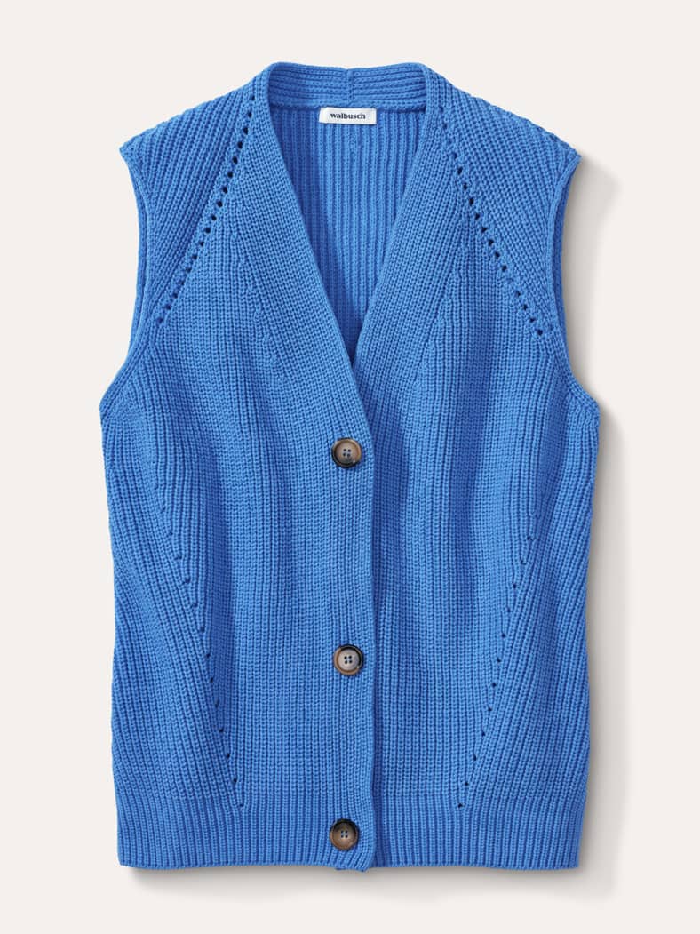 Strickweste Patentmuster Königsblau