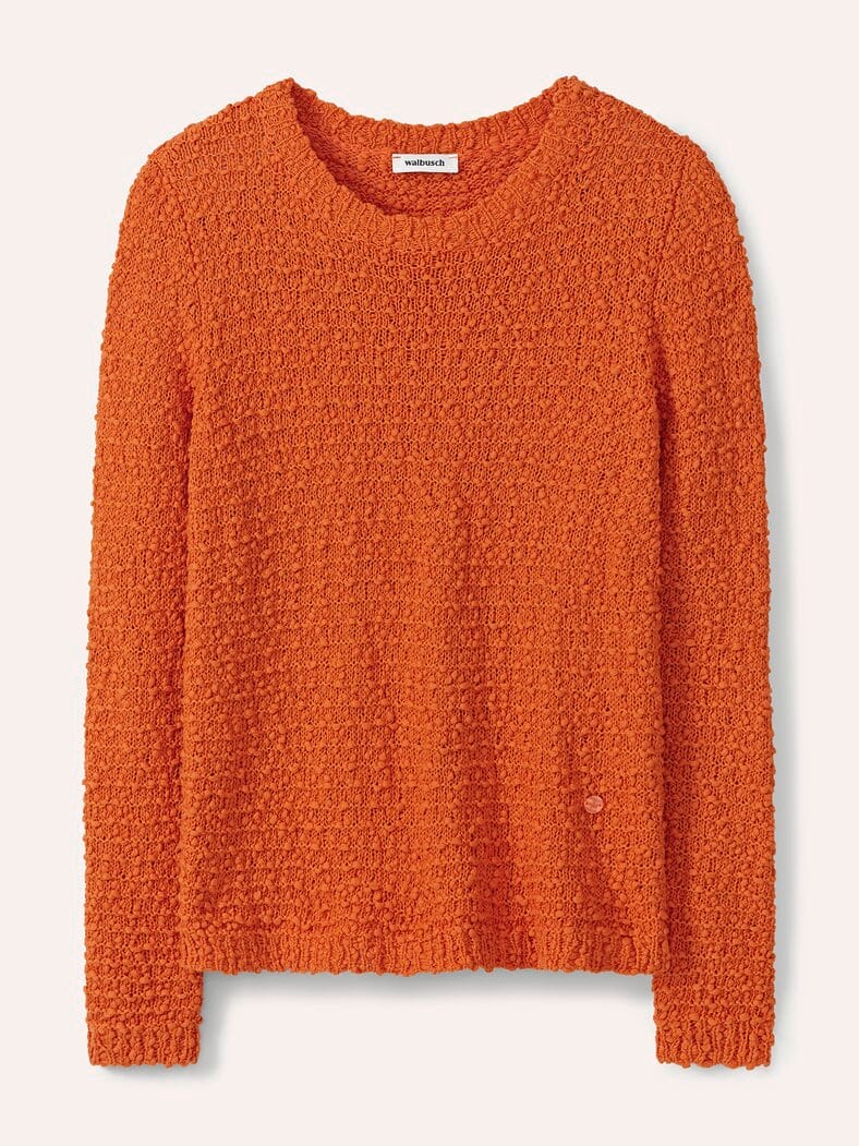 Strukturpullover mit Noppen-Effekt Dunkelorange
