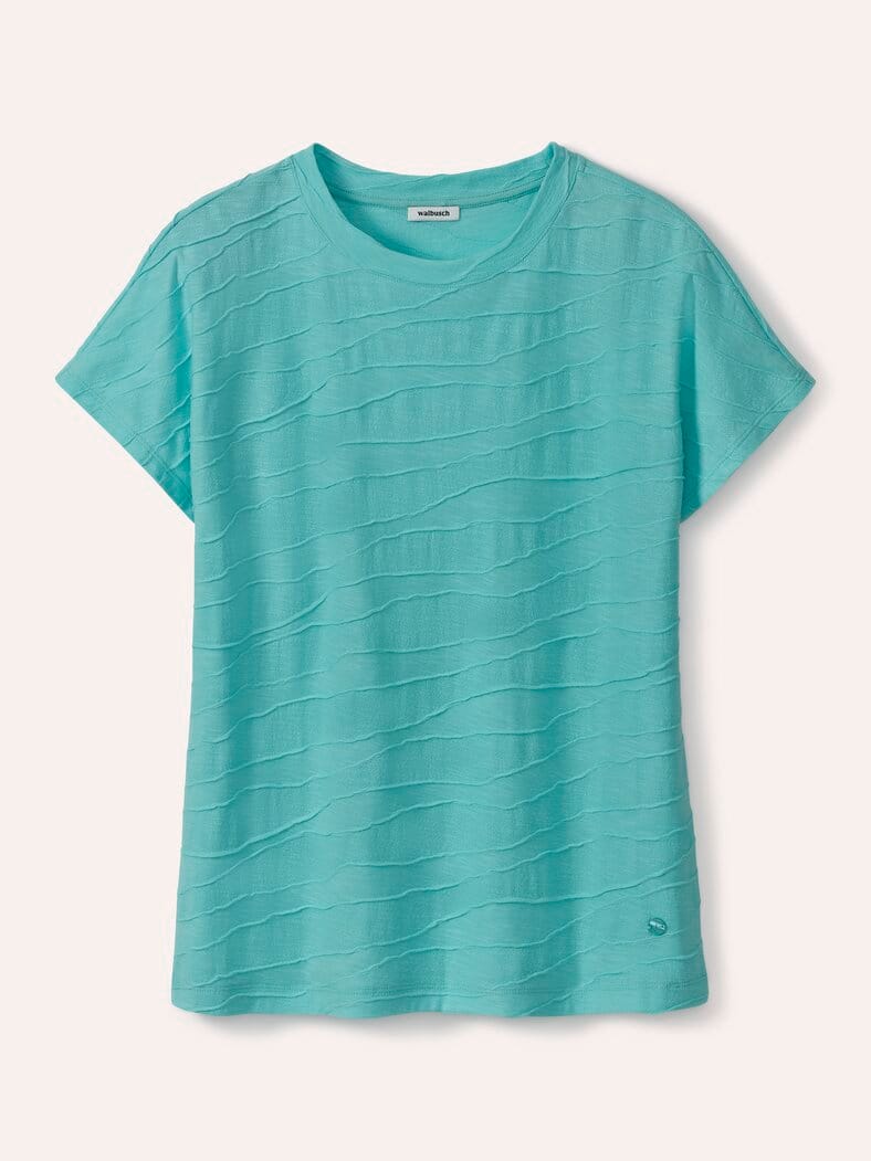 Strukturshirt Welle Wasserblau