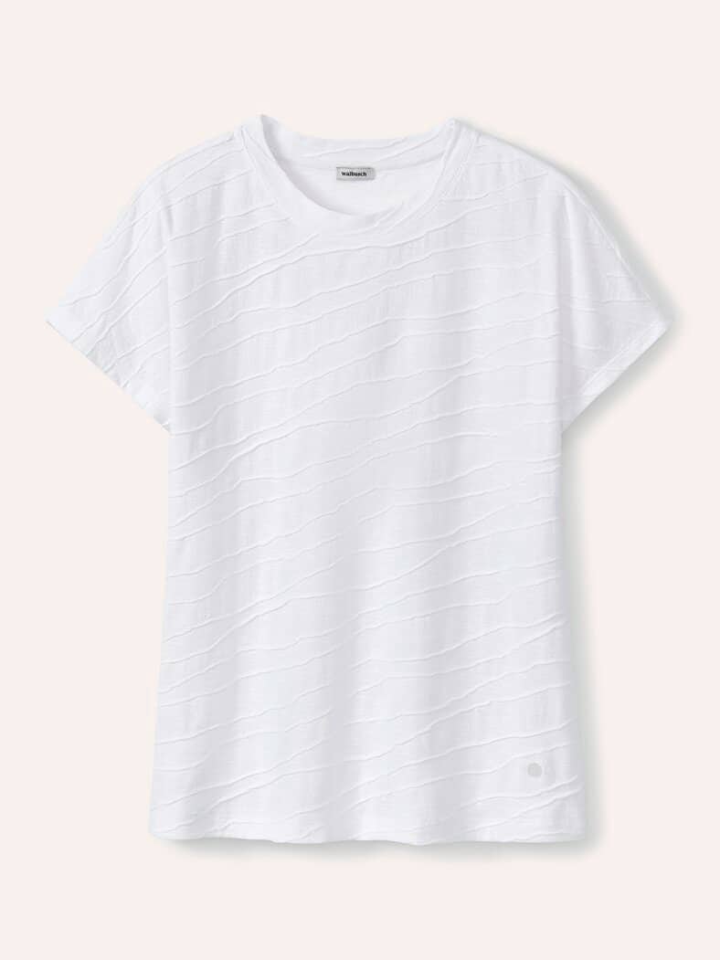 Strukturshirt Welle Weiß