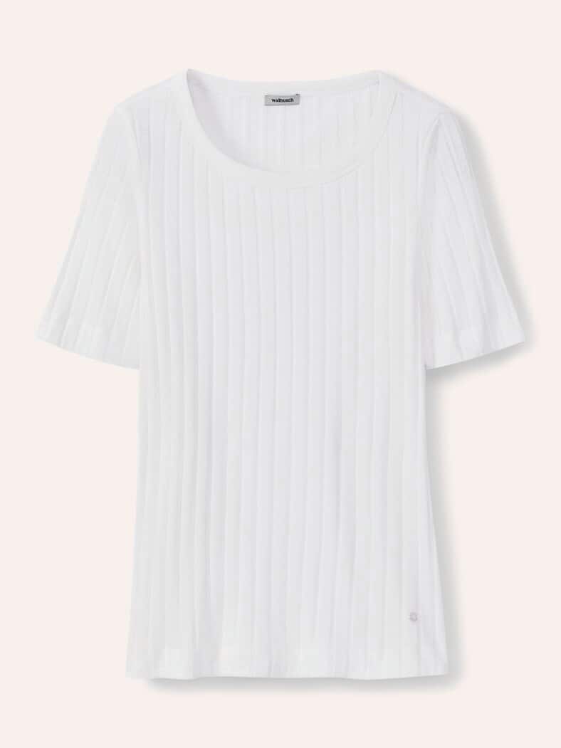 Baumwollshirt Rippenstruktur Offwhite