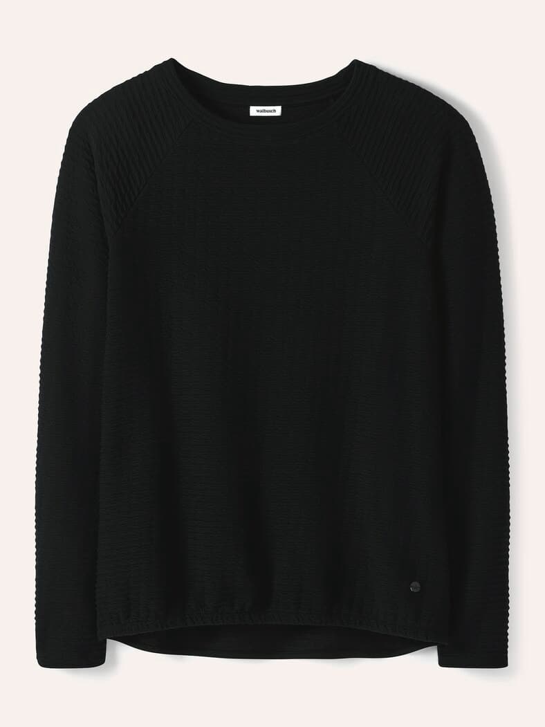 Sweatshirt mit Struktur Schwarz