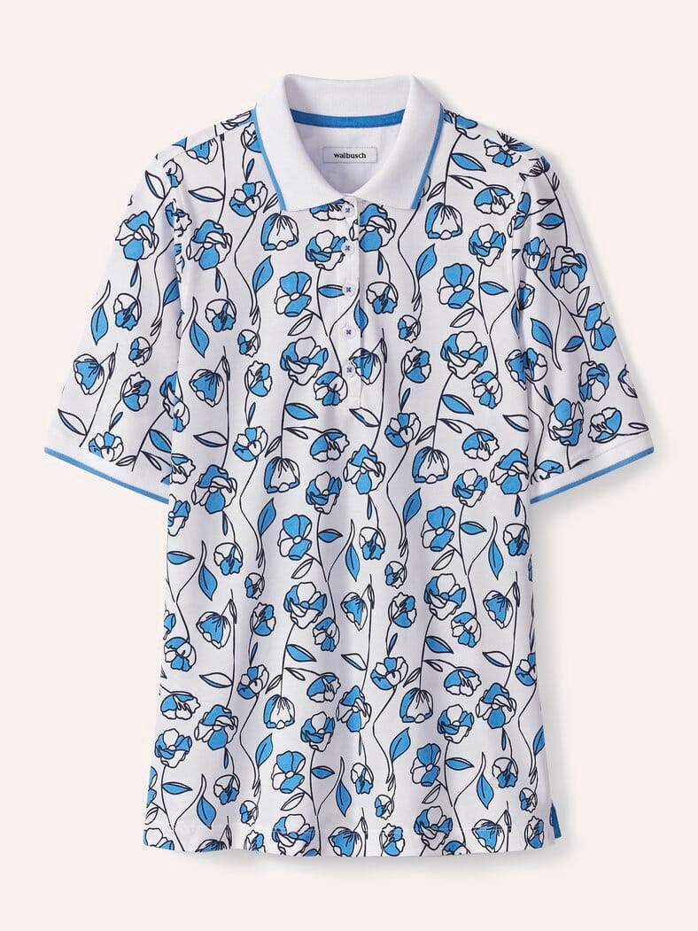 Extraglatt Polo Blume Meerblau