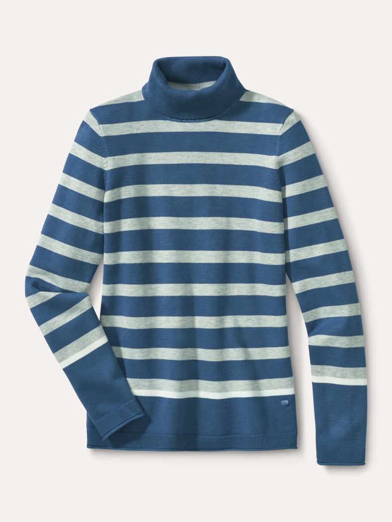 Viskose Rolli Hautschmeichler Streifen Rauchblau