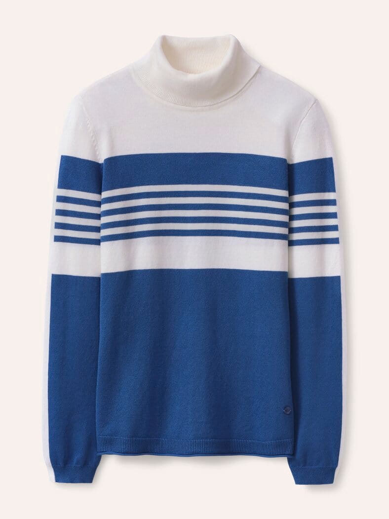 Viskose Rolli Hautschmeichler Streifen Rauchblau/Offwhite