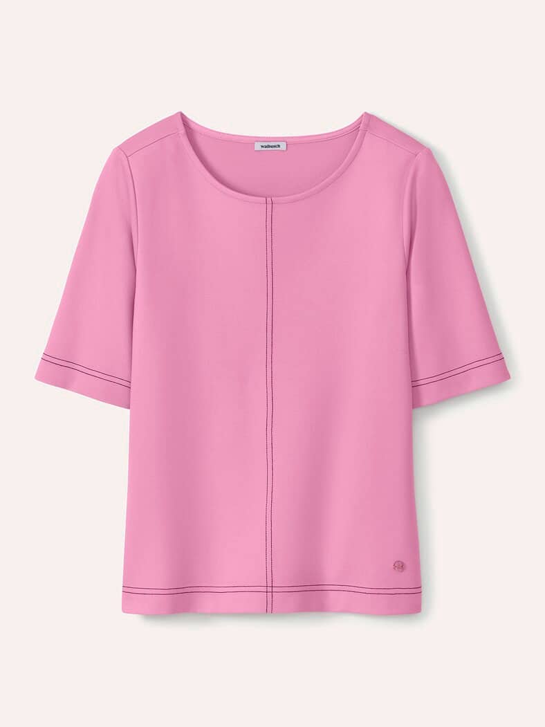 Edeljerseyshirt mit Zierstich Malve