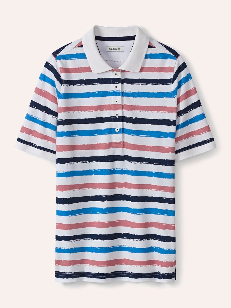 Poloshirt Frischekick Weiß gestreift