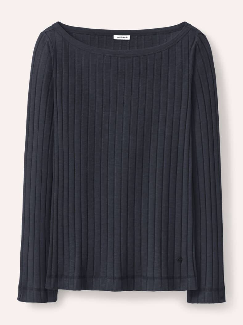 Shirt mit Rippenstruktur LA Schwarz