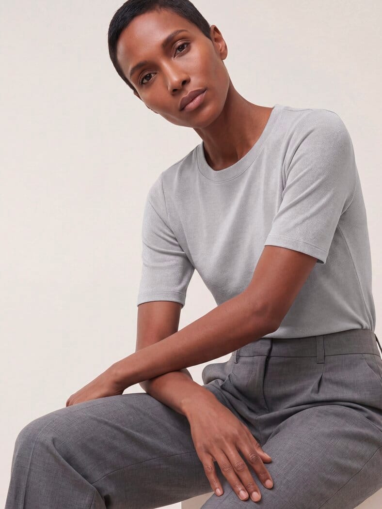 Shirt mit Lurex Silber