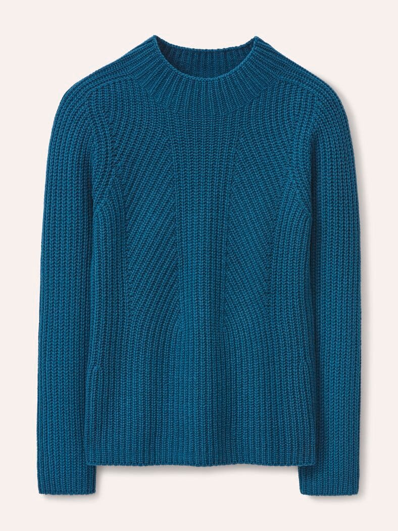 Cashmino Pullover Nahtlos Dunkelpetrol