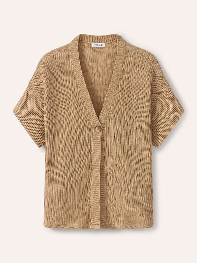 Strickweste Strukturmuster Sand