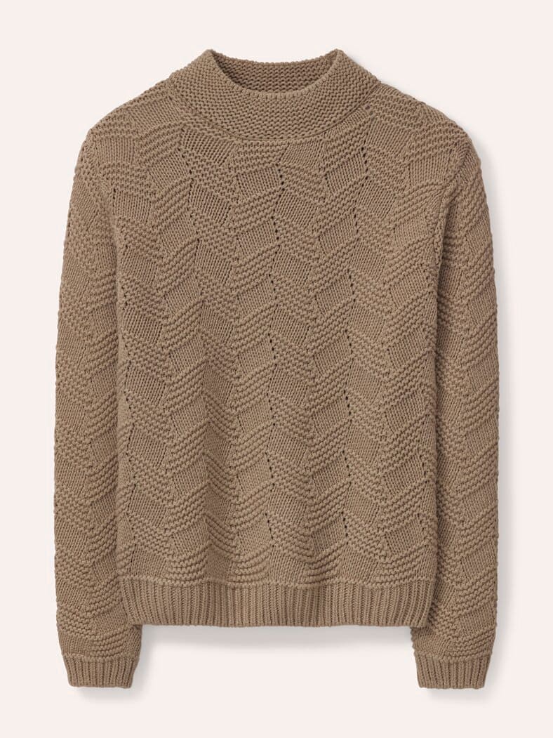 Weicher Strukturpullover Praline
