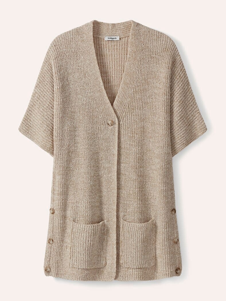 Longstrickweste mit Kimonoärmeln Sand