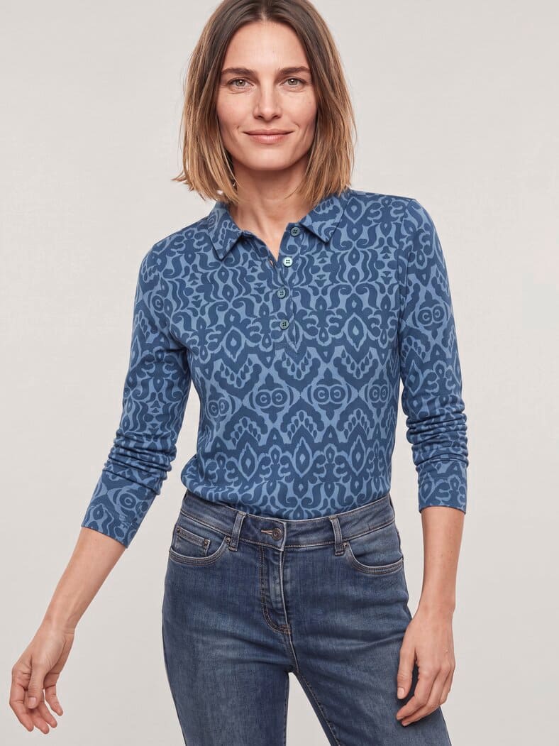 Thermo Winterpolo Druck Blau