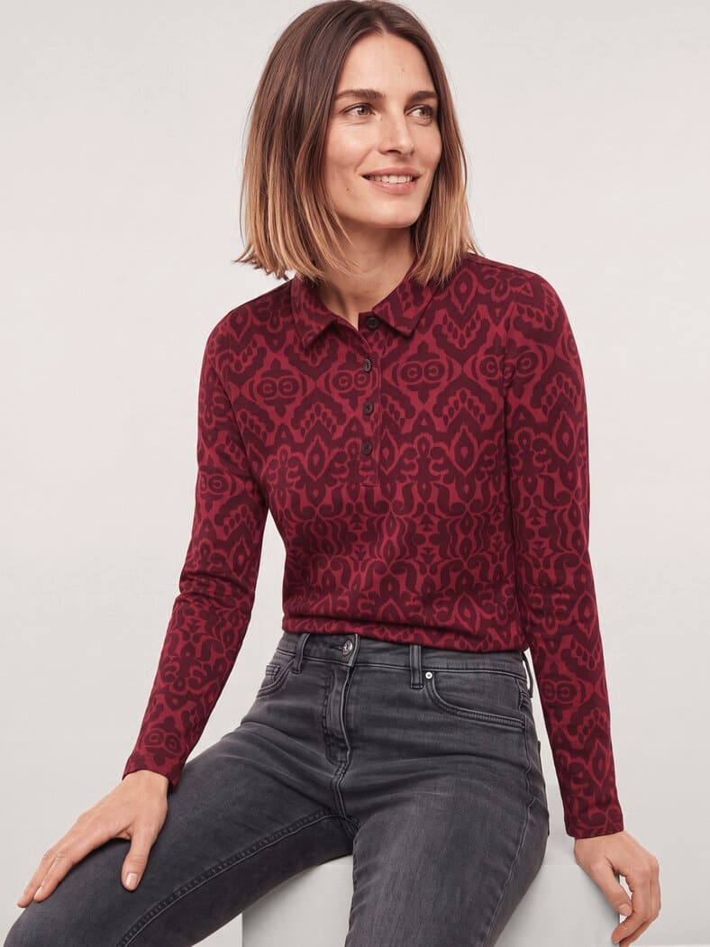 Thermo Winterpolo Druck Merlot