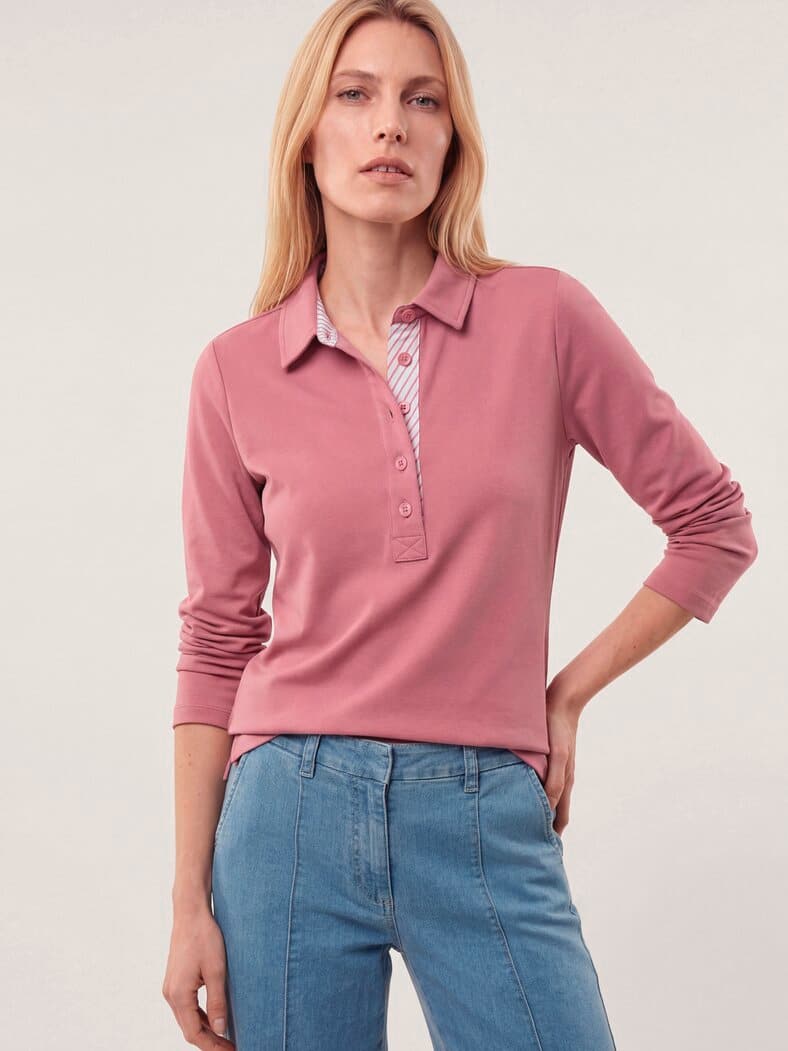 Poloshirt aus Baumwolle Rosenholz