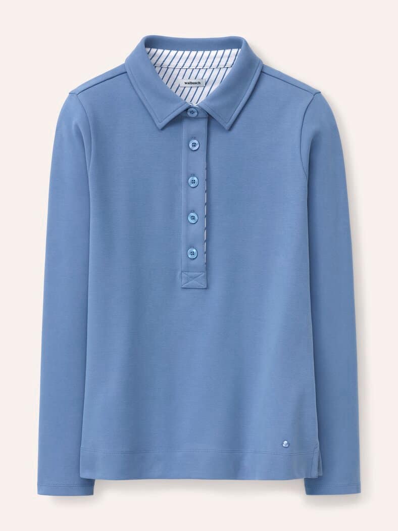 Poloshirt aus Baumwolle Smokey Blue