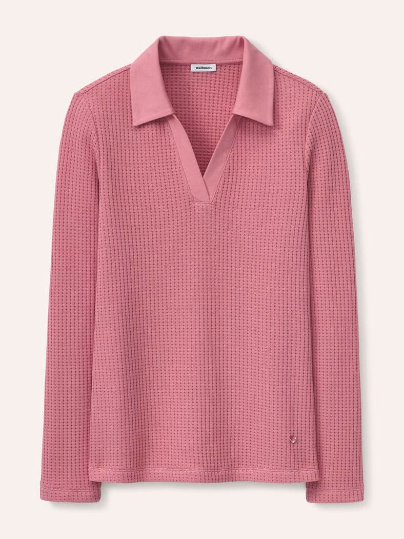 Poloshirt in Strickoptik Rosenholz