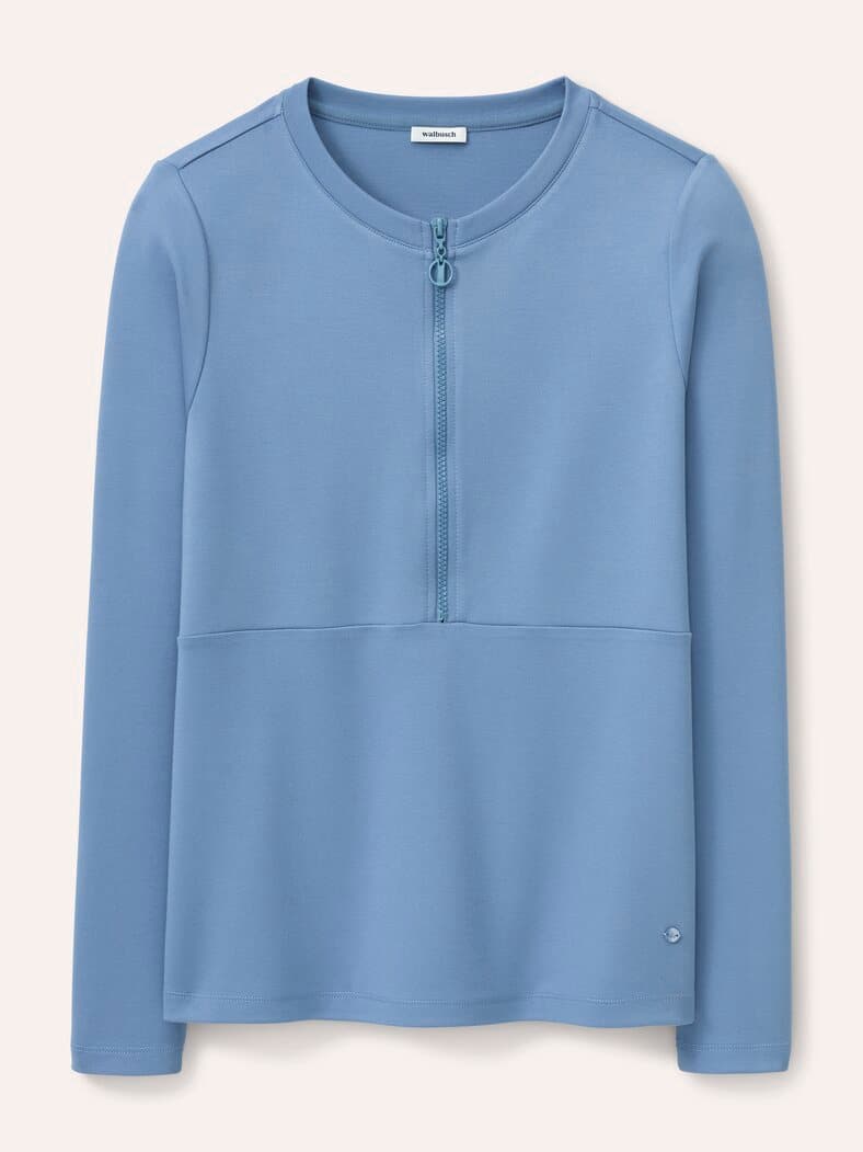 Shirt mit Reißverschluss Smokey Blue