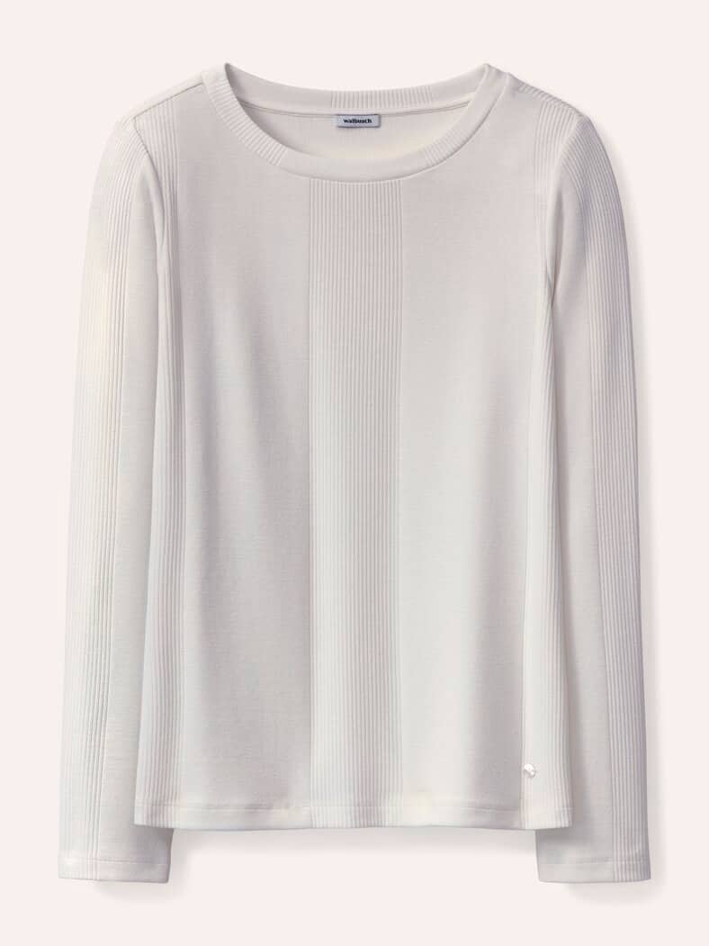Shirt in Feinstrickoptik Offwhite