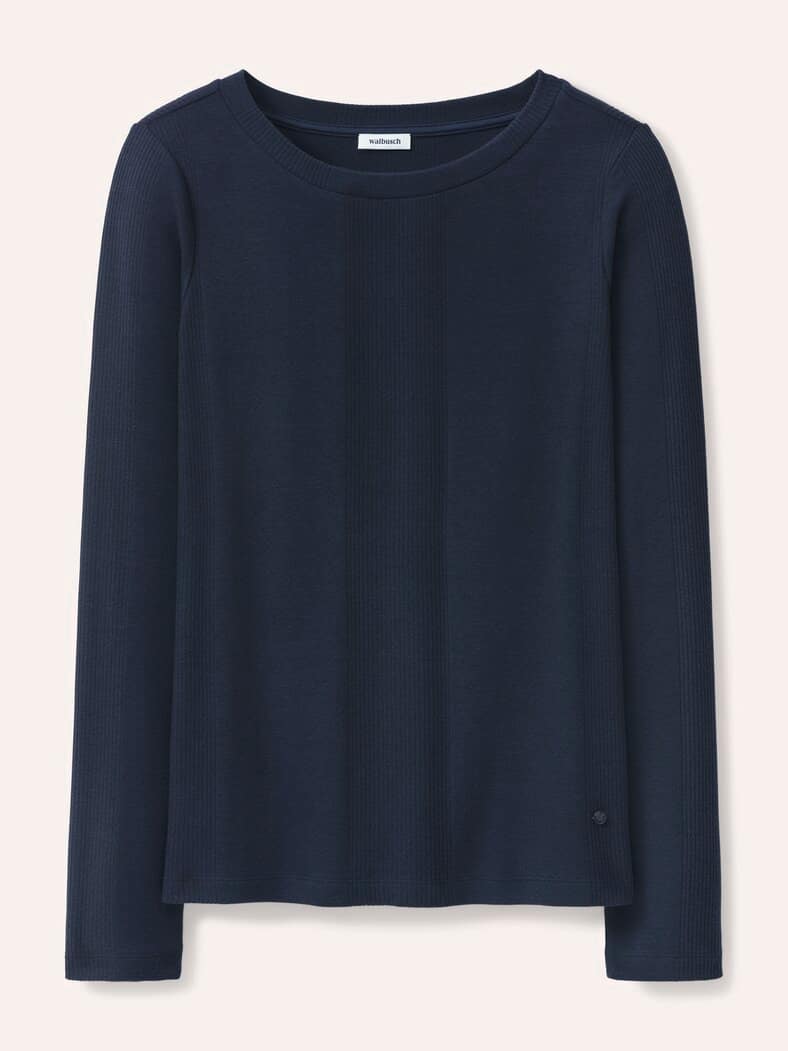 Shirt in Feinstrickoptik Nachtblau