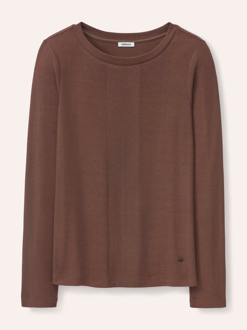 Shirt in Feinstrickoptik Kastanie